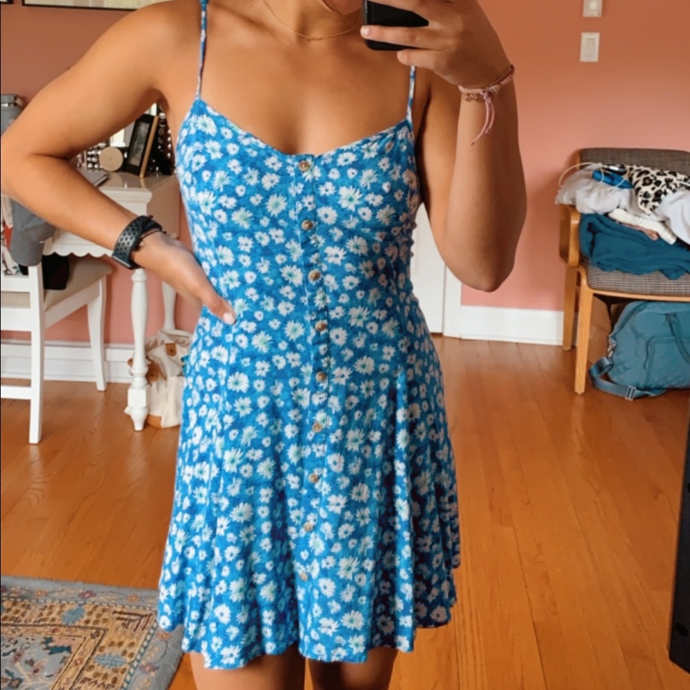 Blue floral dress